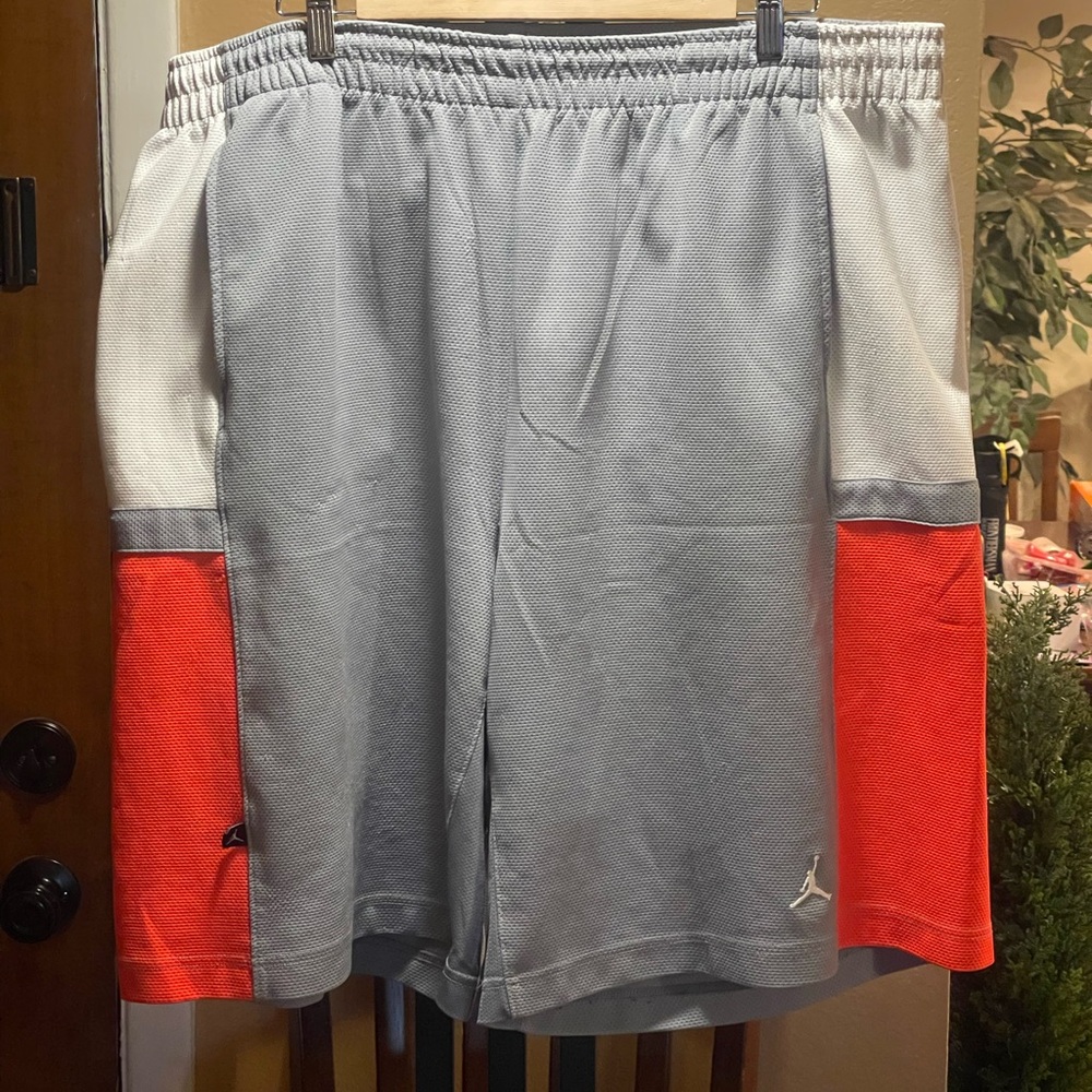 Jordan Men's Athletic Shorts in Gray and Orange